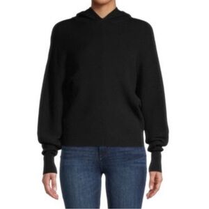 For The Republic Dolman Sleeve Ribbed Hoodie Women’s Medium Black